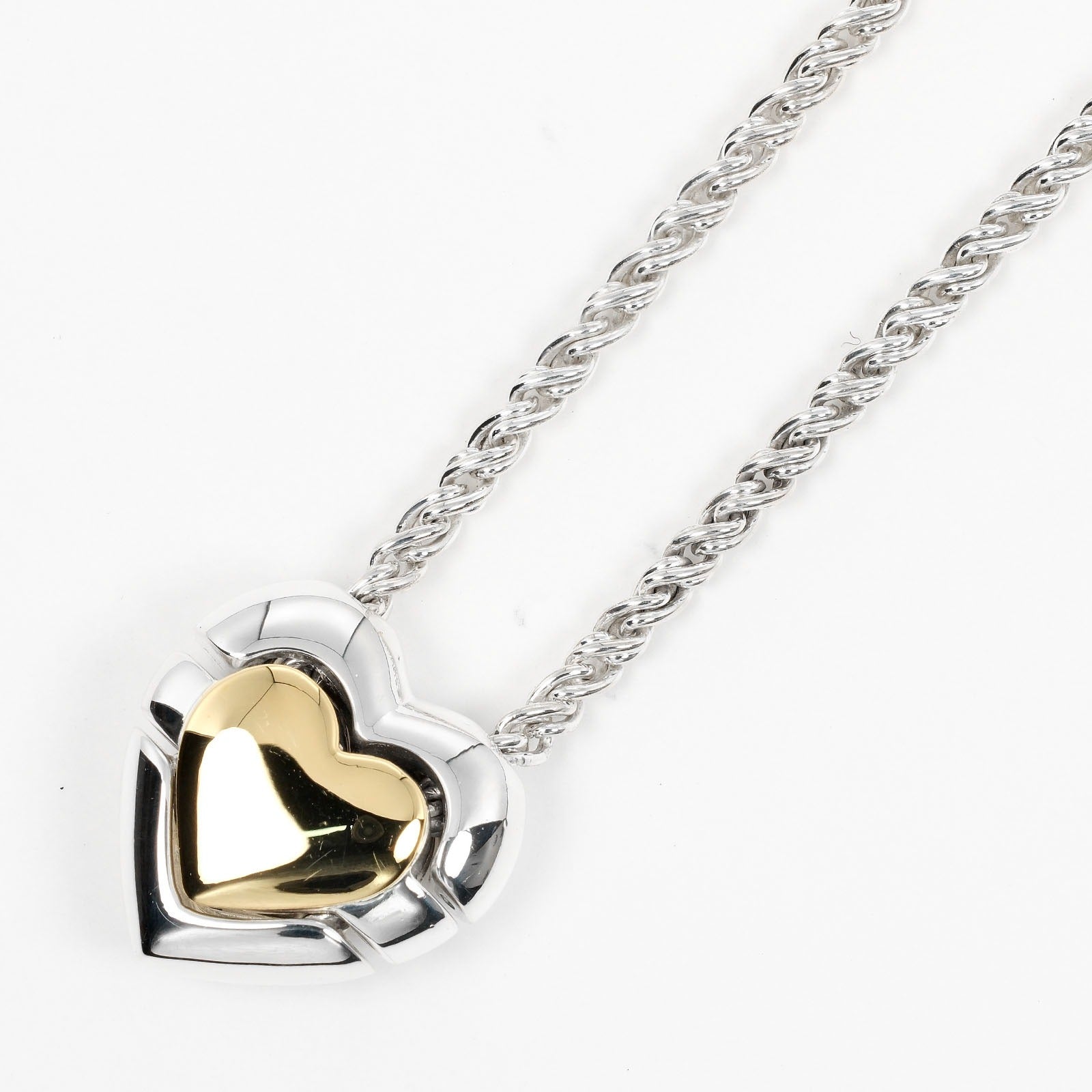 Tiffany & Co Silver/Gold Puzzle Heart Necklace