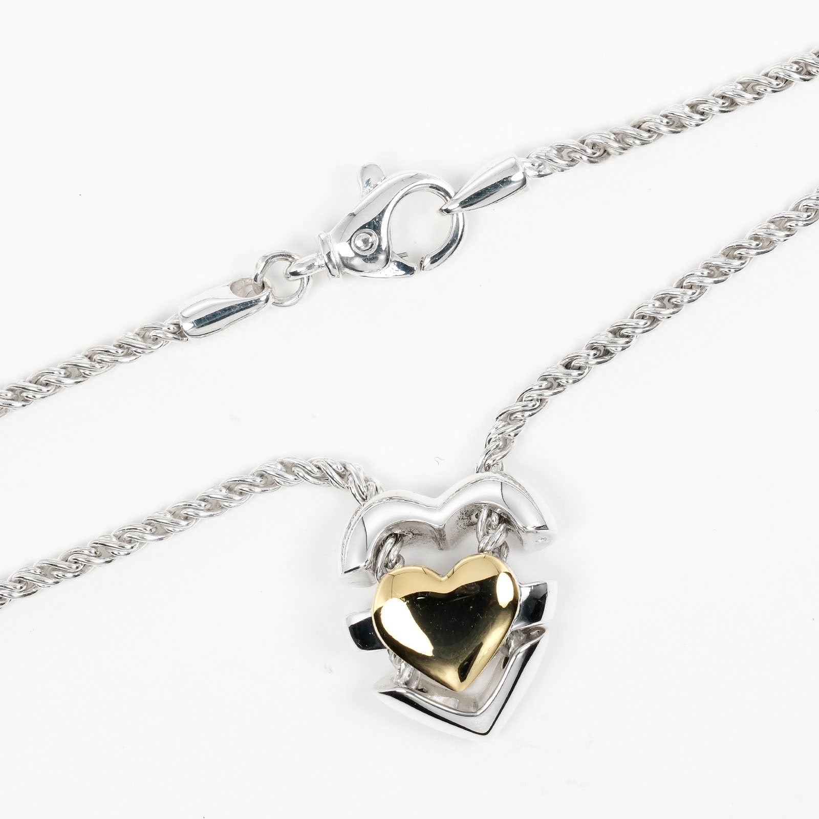 Tiffany & Co Silver/Gold Puzzle Heart Necklace