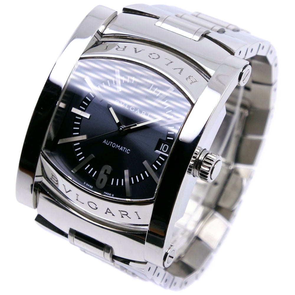 Bvlgari Assioma Men's Wristwatch, Silver, Stainless Steel, Swiss Made, Automatic, Navy Dial, AA48S【Used】A-Rank AA48S