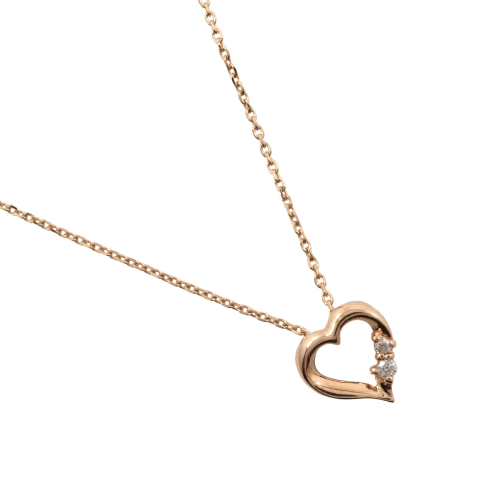 K10 Yellow Gold Diamond Heart Necklace