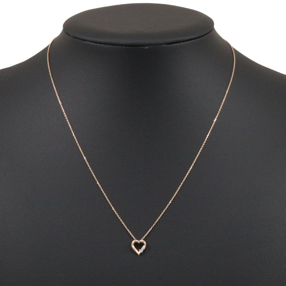 K10 Yellow Gold Diamond Heart Necklace