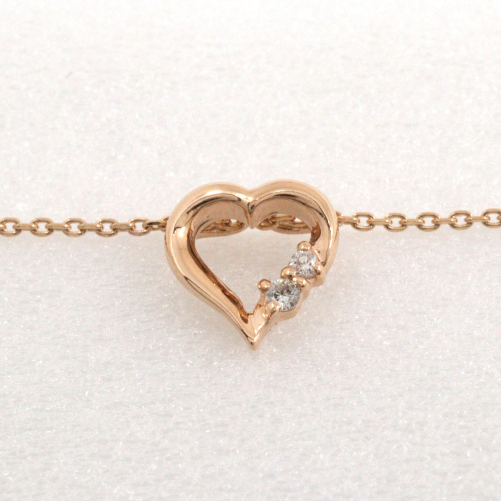 K10 Yellow Gold Diamond Heart Necklace