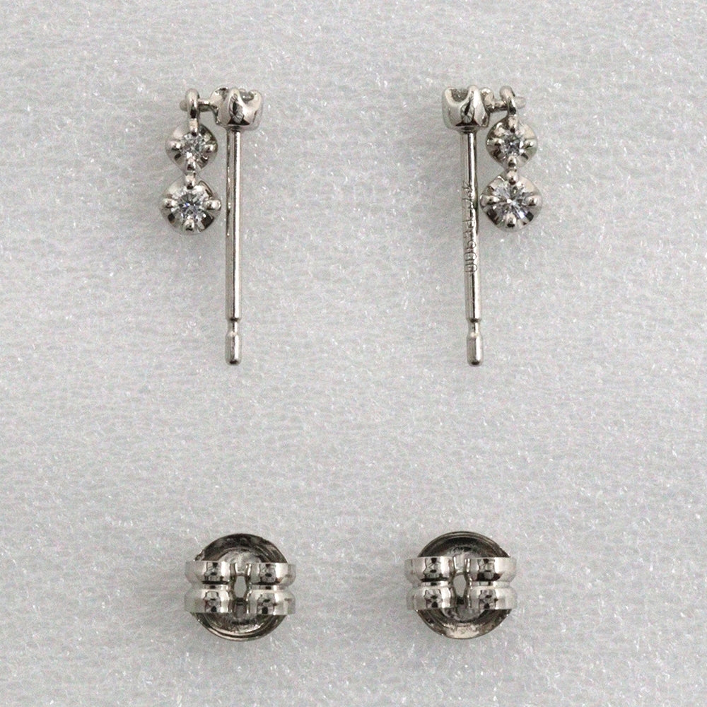 Pt900 Platinum Diamond 3P Earrings