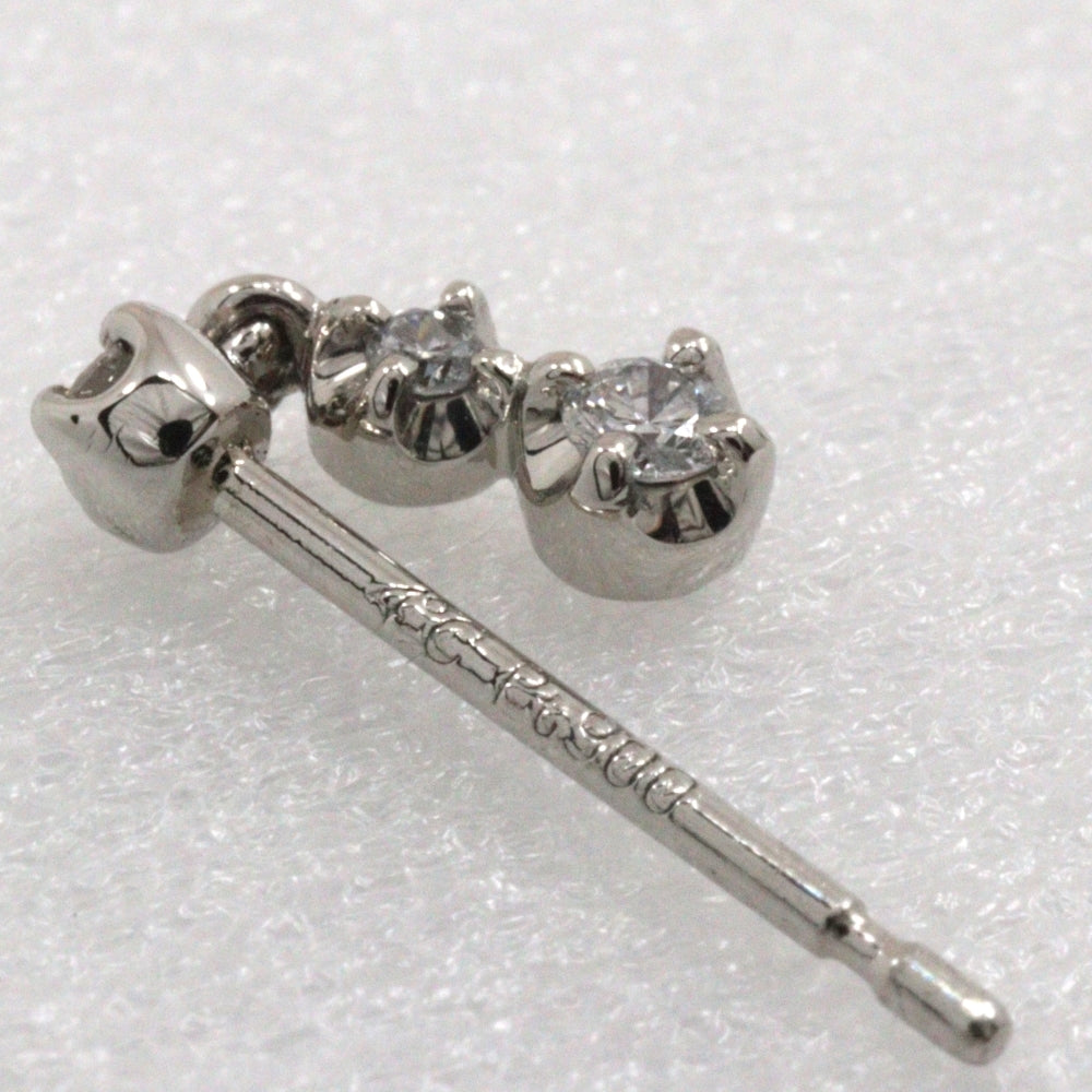 Pt900 Platinum Diamond 3P Earrings