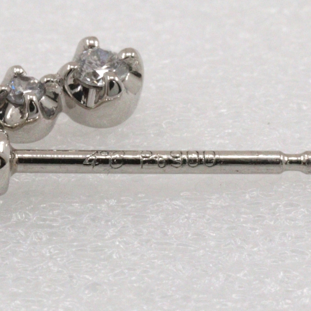 Pt900 Platinum Diamond 3P Earrings