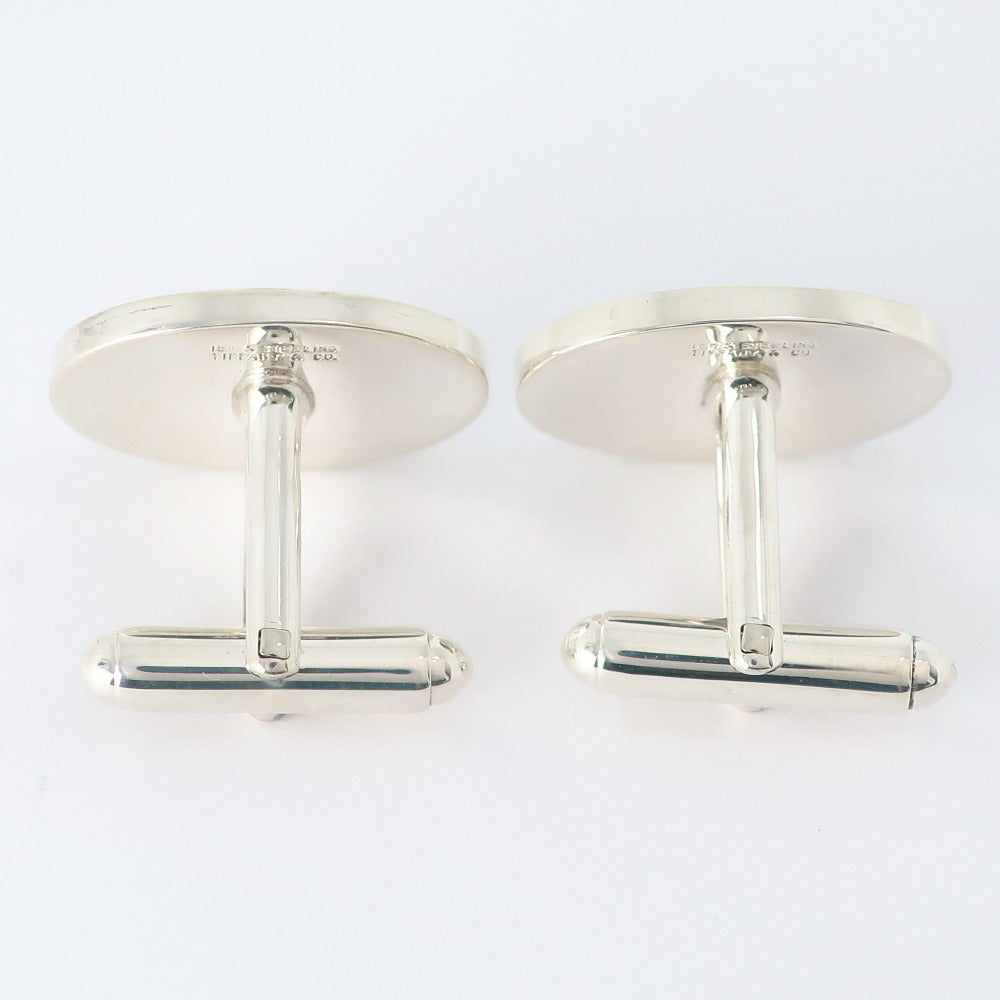 Tiffany Silver 925 K18 Gold Oval Cufflinks