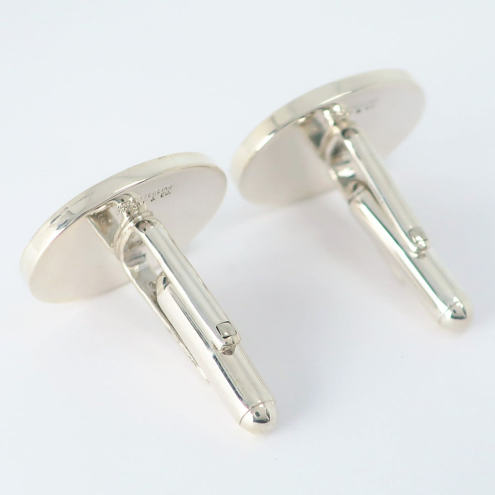 Tiffany Silver 925 K18 Gold Oval Cufflinks