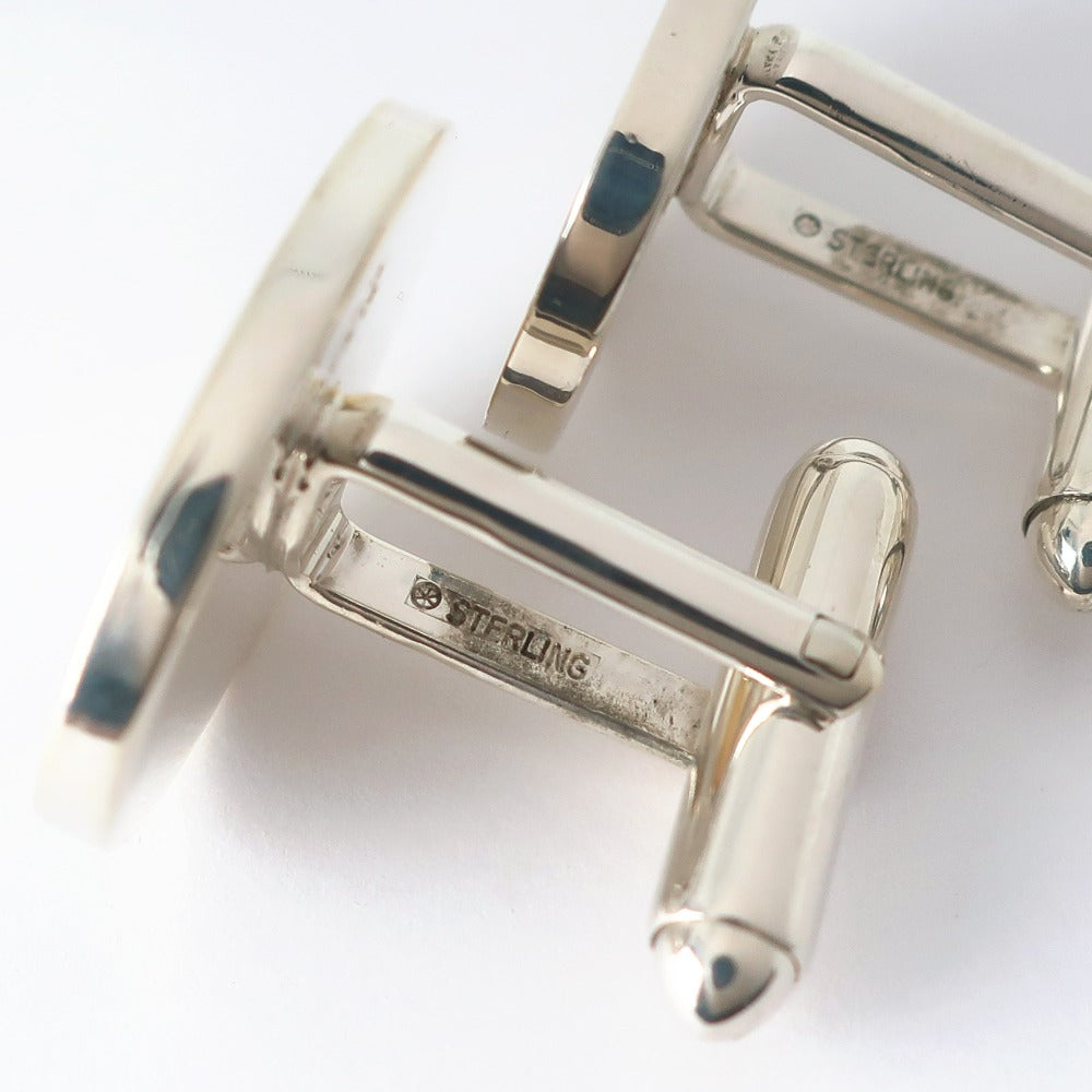 Tiffany Silver 925 K18 Gold Oval Cufflinks