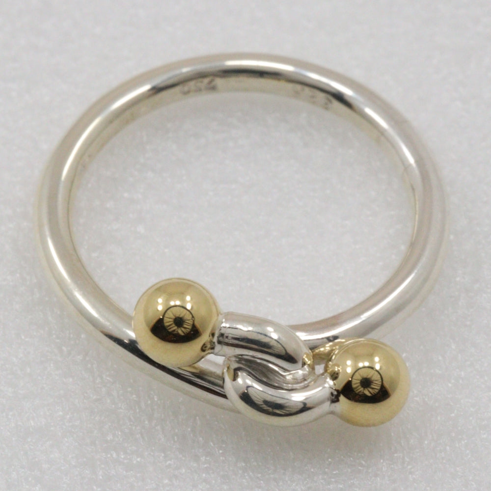 Tiffany Silver 925 K18 Gold Hook & Eye Ring