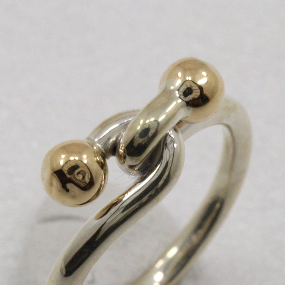 Tiffany Silver 925 K18 Gold Hook & Eye Ring