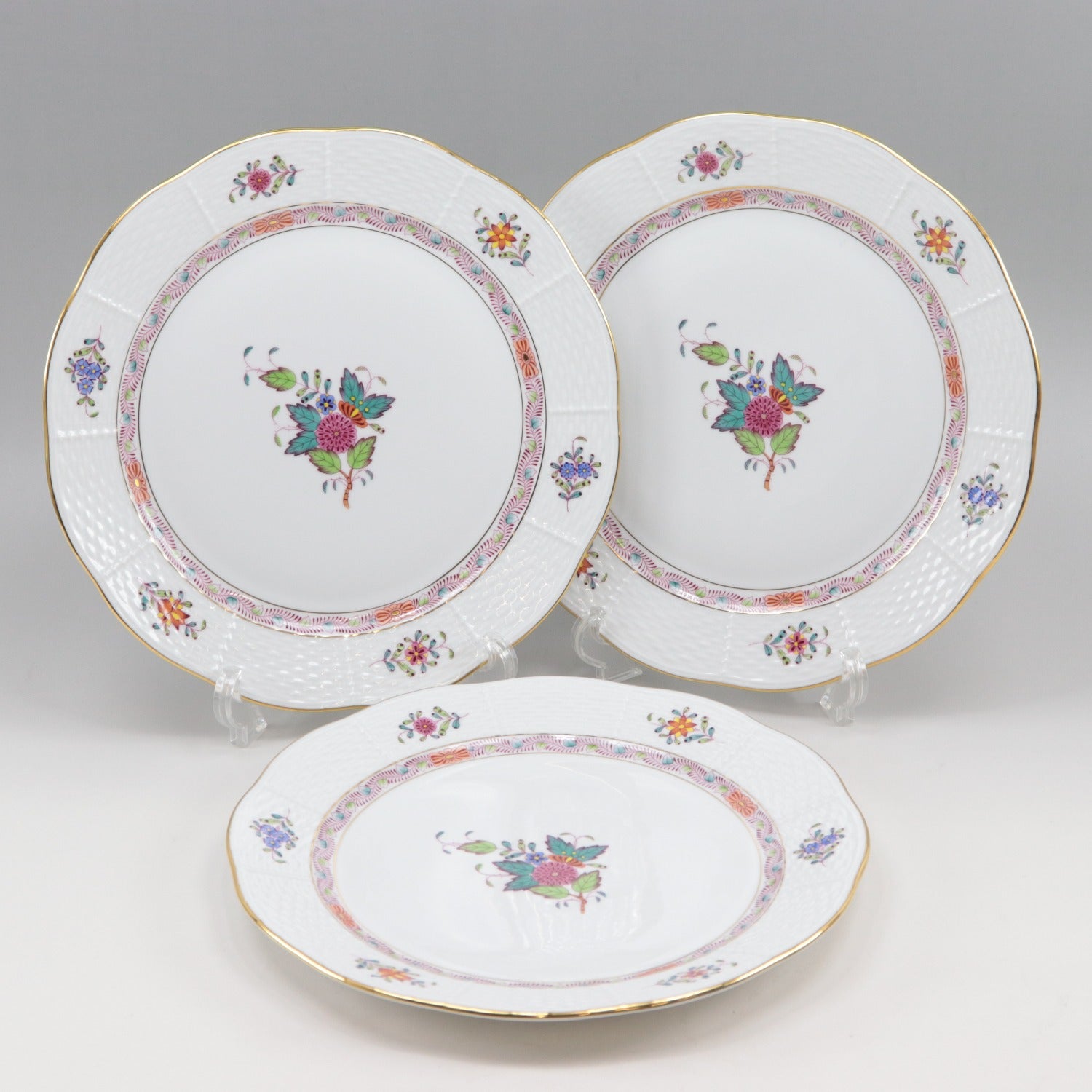 Herend Aponyi Flower Plate Set of 3