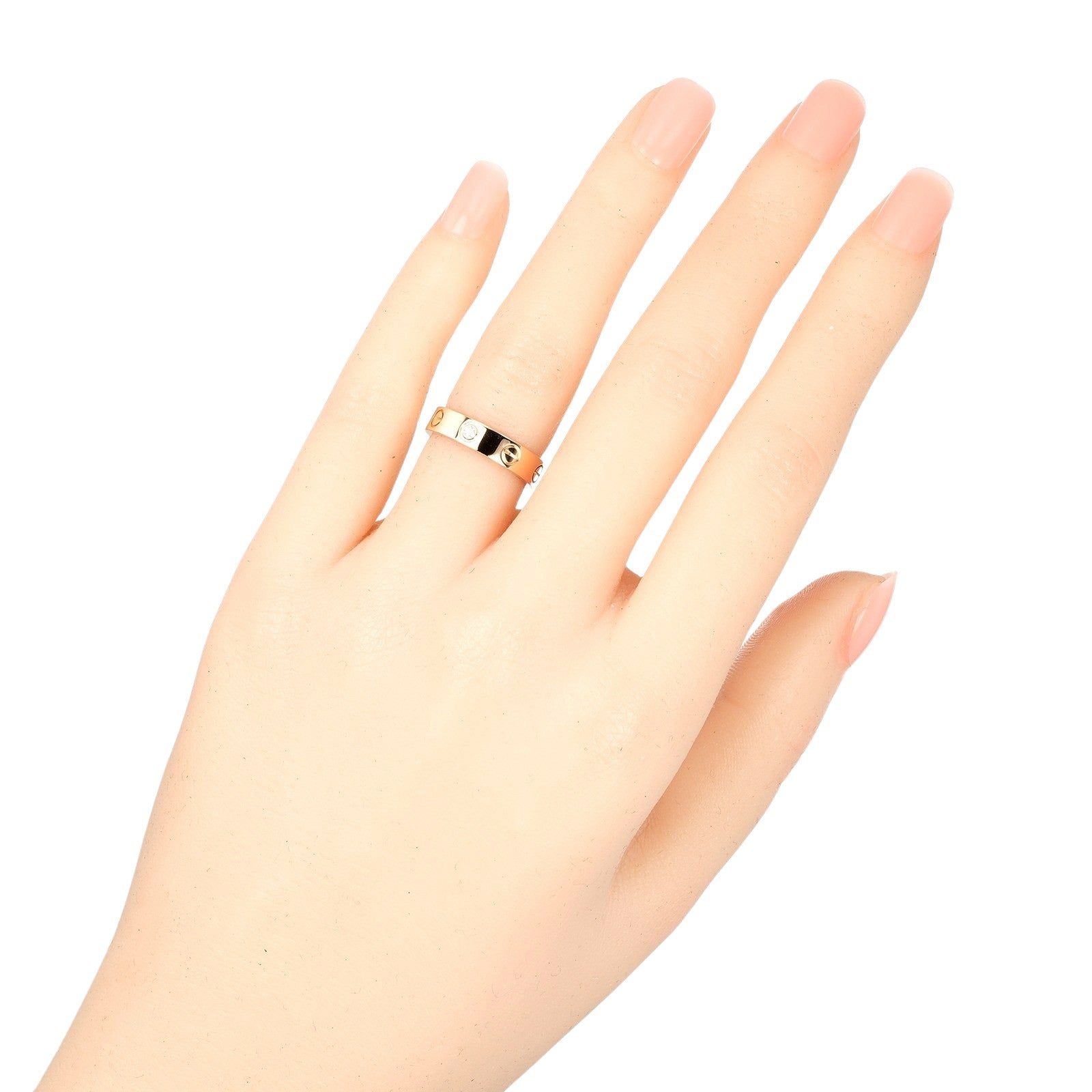 Cartier Mini Love Wedding Ring K18 Pink Gold 1P Diamond