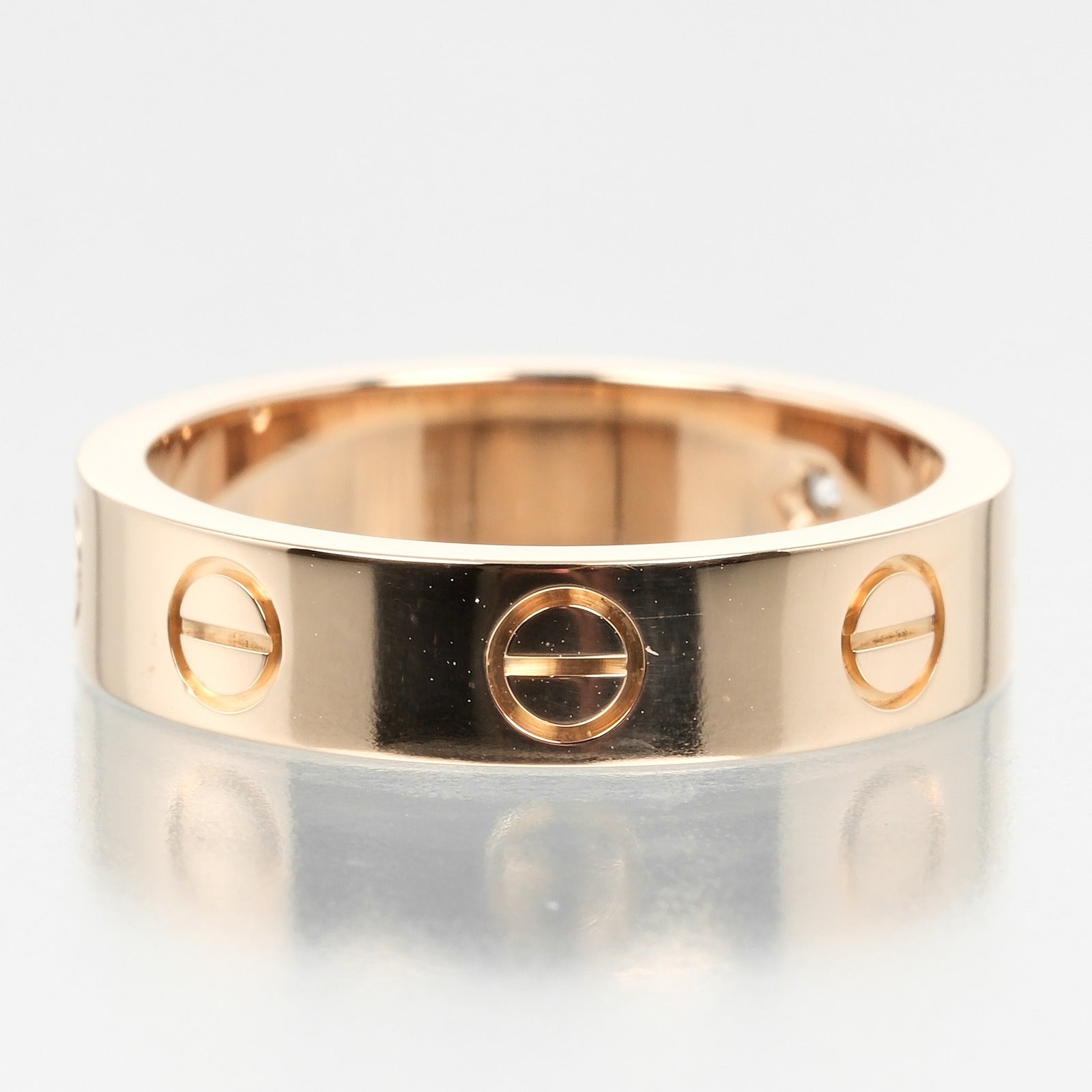 Cartier Mini Love Wedding Ring K18 Pink Gold 1P Diamond