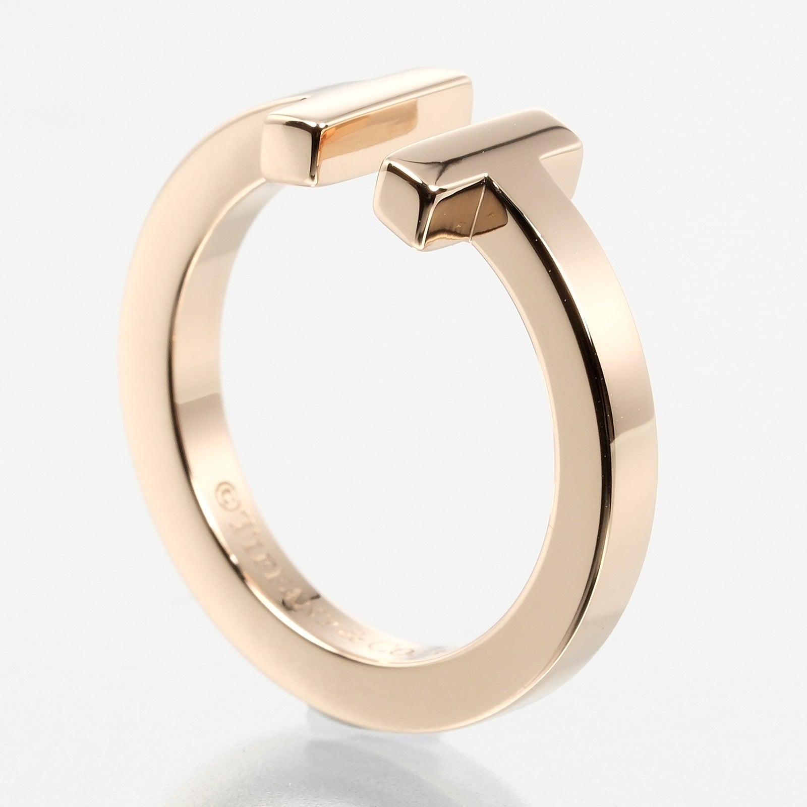 Tiffany & Co T Square Ring K18 Pink Gold