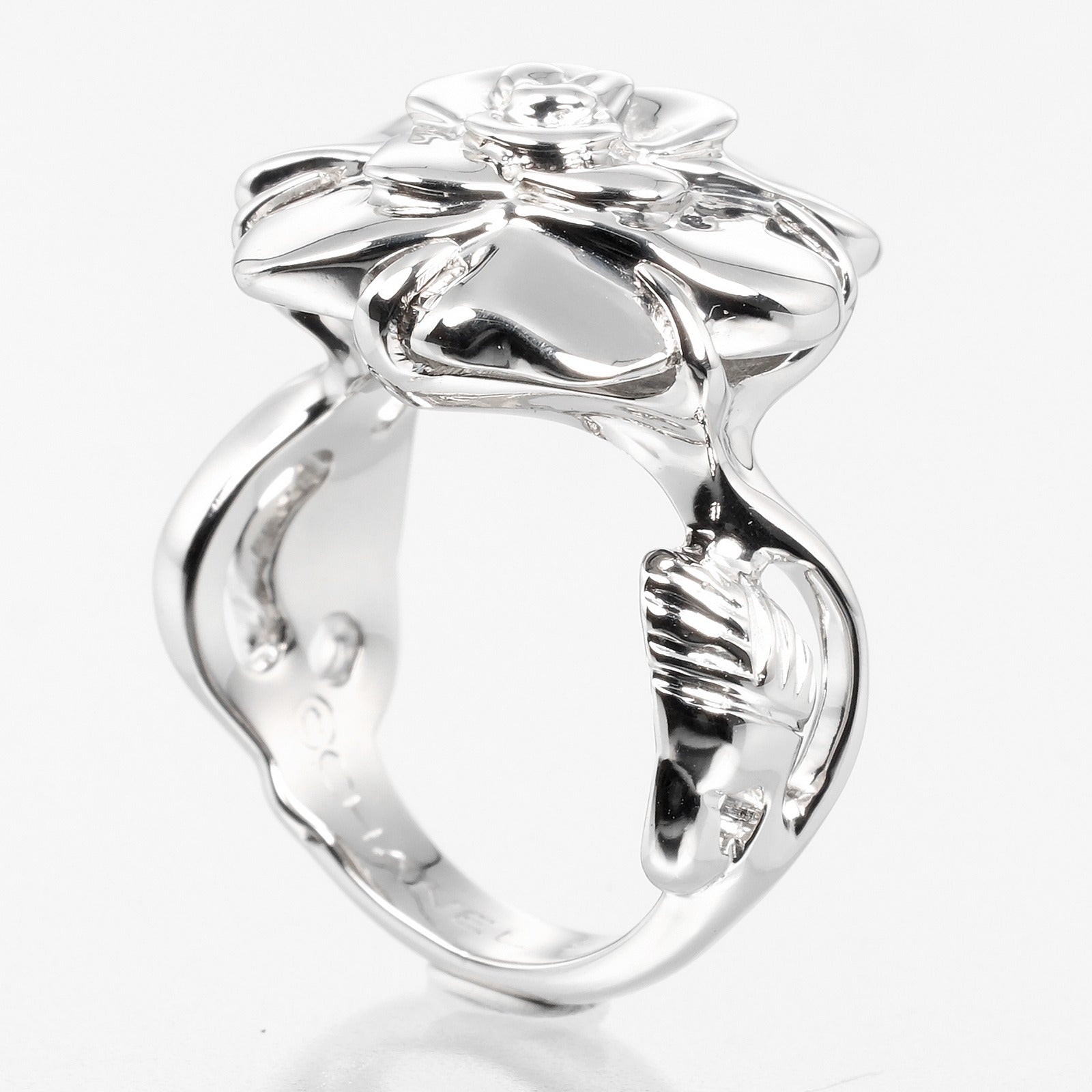 Chanel Camellia Ring K18 White Gold