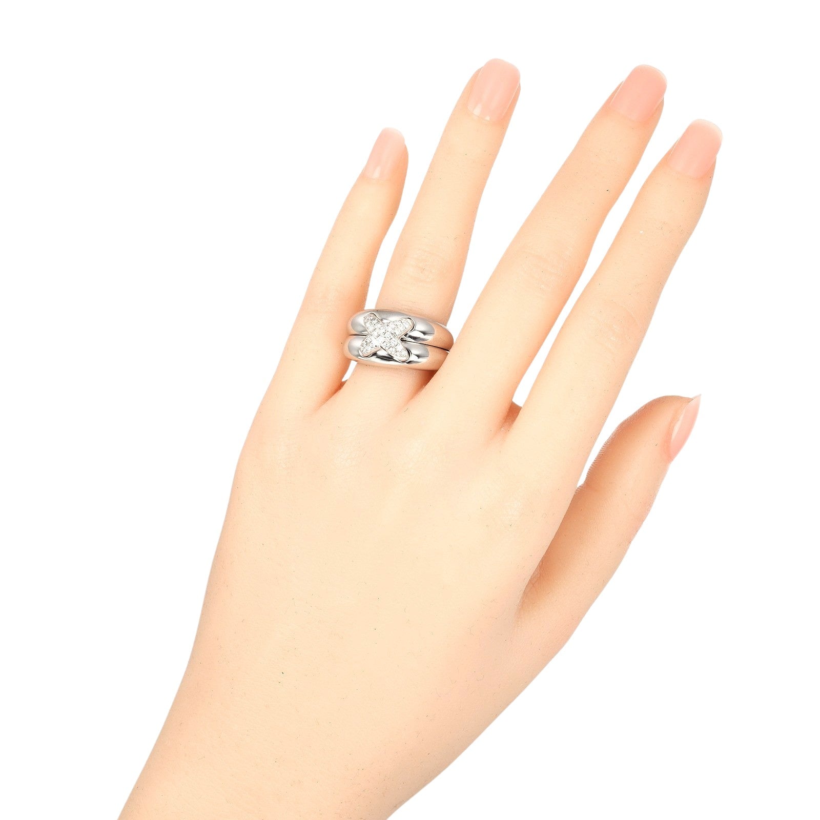 Chaumet K18 White Gold Diamond Ring 11.5