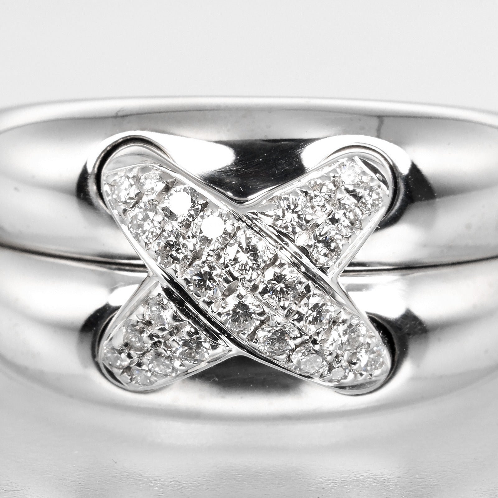 Chaumet K18 White Gold Diamond Ring 11.5