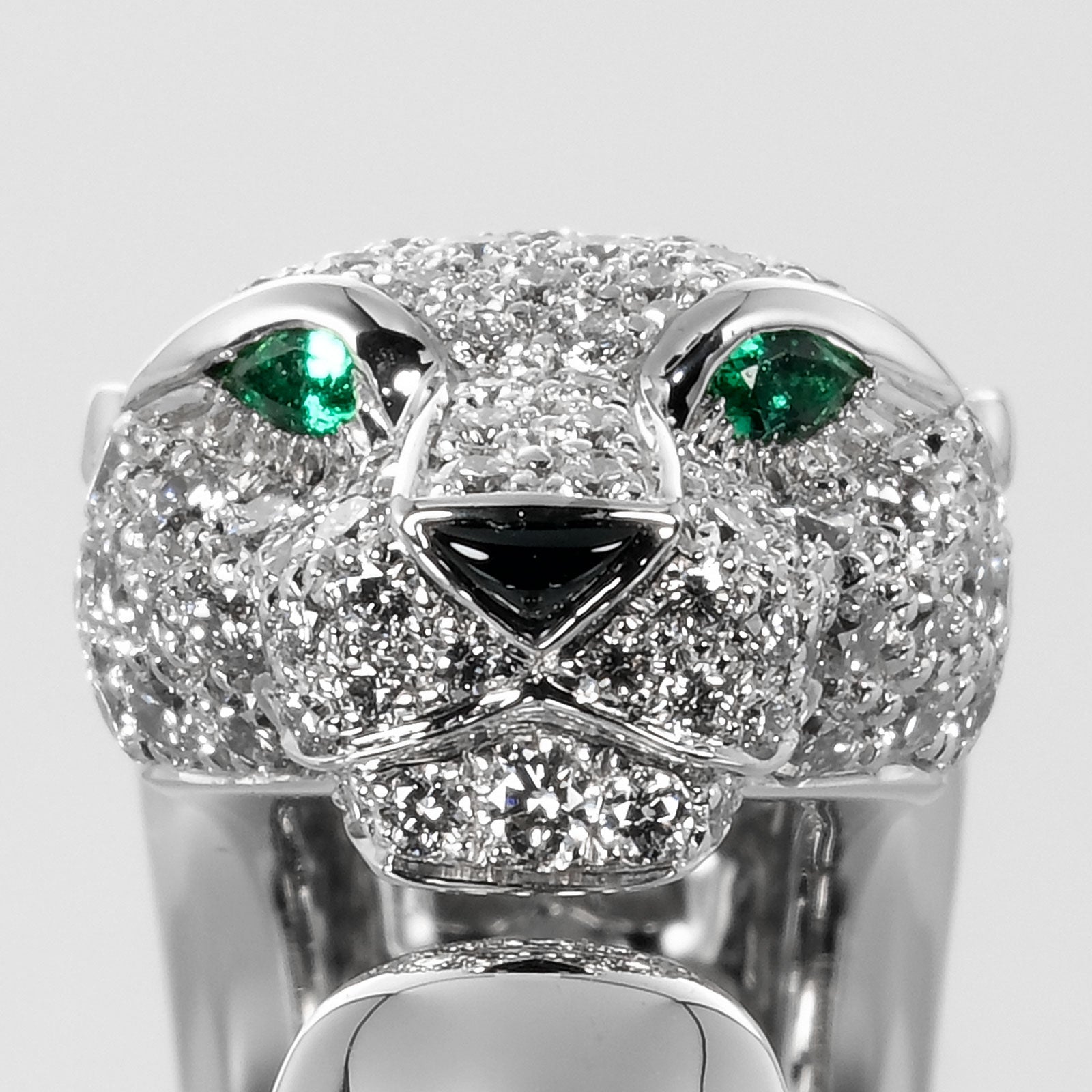 Cartier Panthere Ring K18 White Gold Diamond Emerald