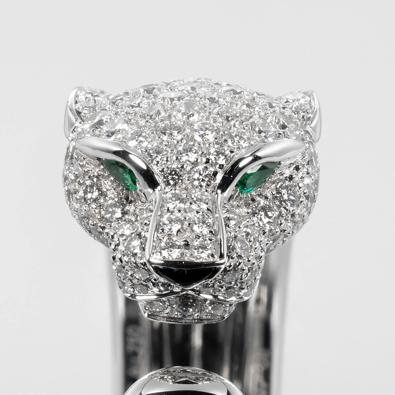 Cartier Panthere Ring K18 White Gold Diamond Emerald