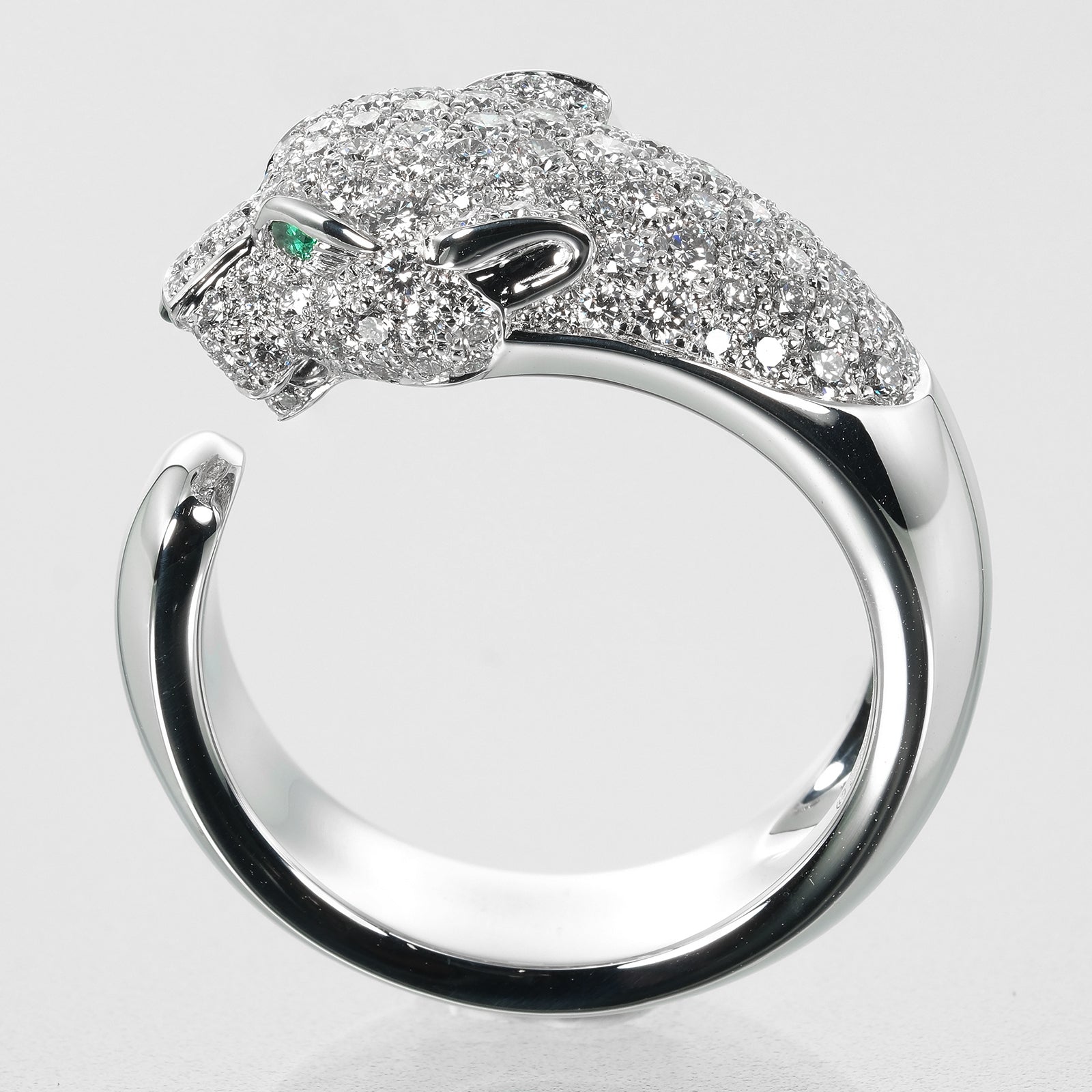 Cartier Panthere Ring K18 White Gold Diamond Emerald