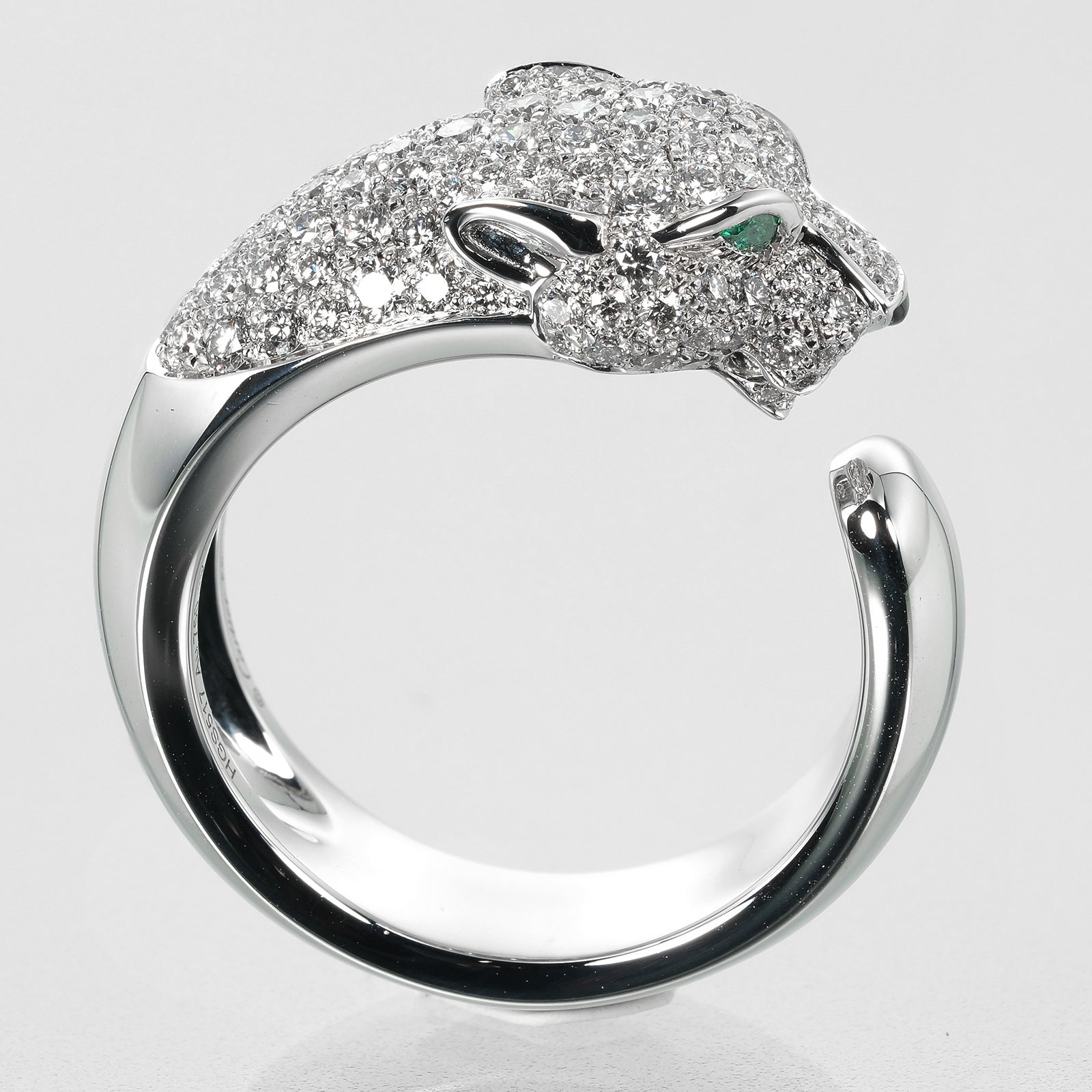 Cartier Panthere Ring K18 White Gold Diamond Emerald