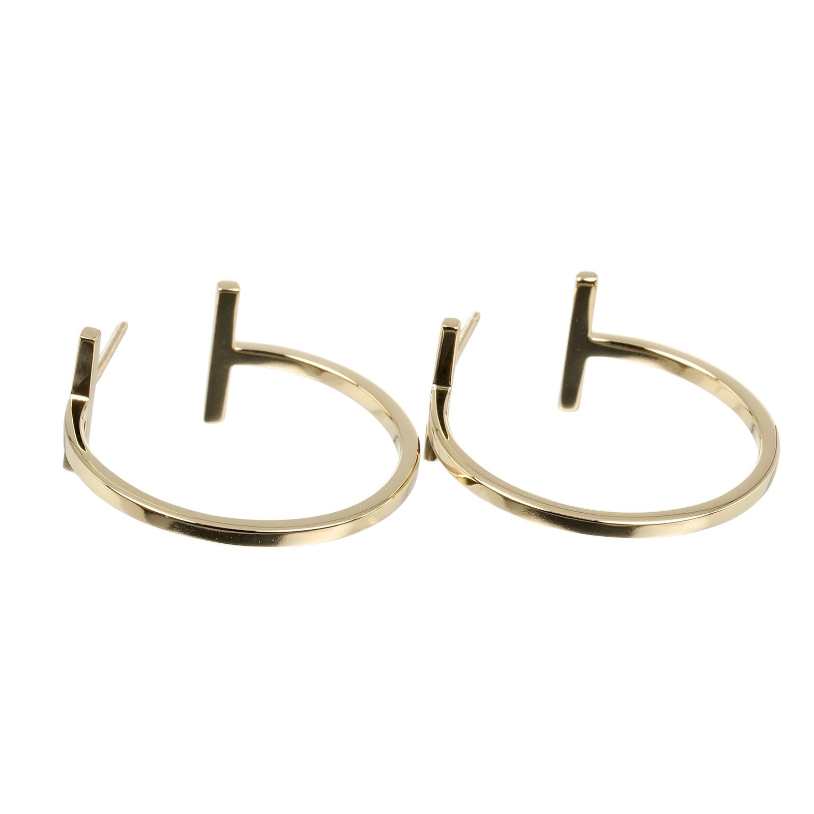 Tiffany & Co T Hoop Medium Earrings K18 YG