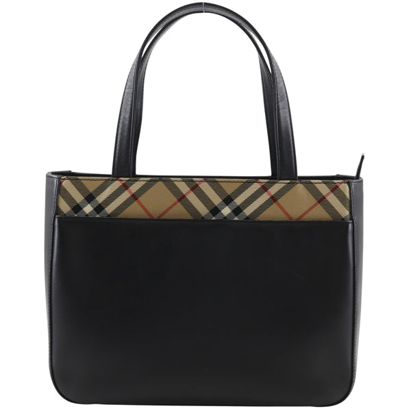 Burberry Leather Nylon Canvas Tote Bag
