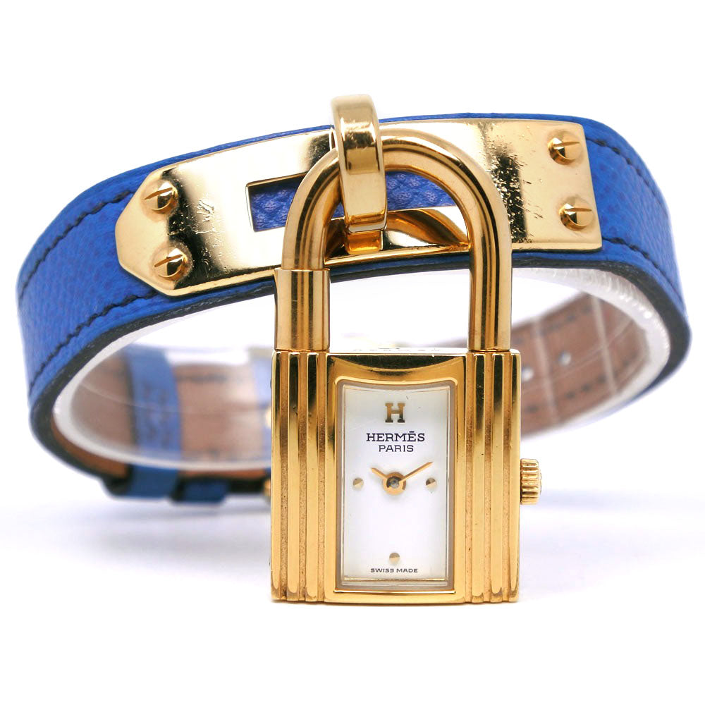 Hermes Kelly Watch Gold Plated Leather Quartz