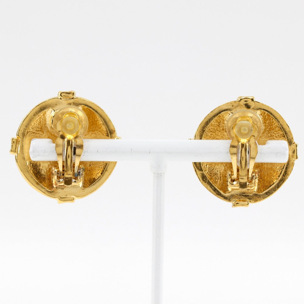 Chanel Coco Mark Gold Plated Earrings Vintage