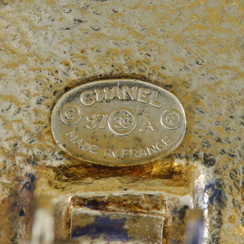 Chanel Coco Mark Gold Plated Earrings Vintage