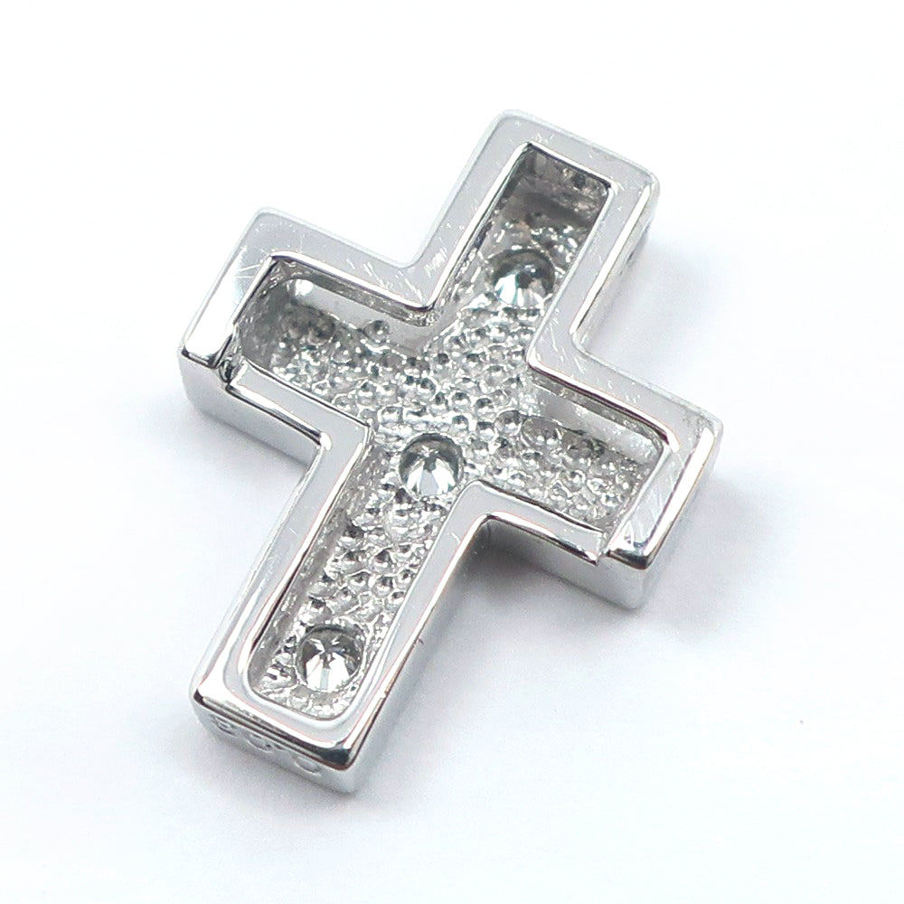 Tasaki K14 White Gold Diamond Cross Pendant