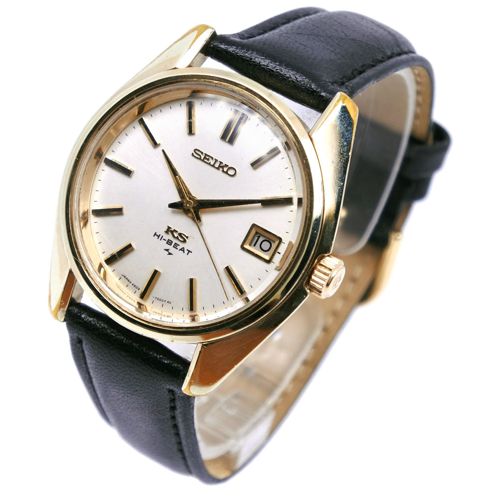 Seiko King Seiko Watch 4502-7001 Stainless Steel Gold Plated Leather