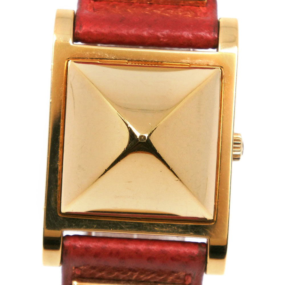Hermes  Hermes Medor Quartz Watch Gold Plated Leather 1994, Swiss Made, Women's [Pre-Owned] Metal Quartz in Good condition