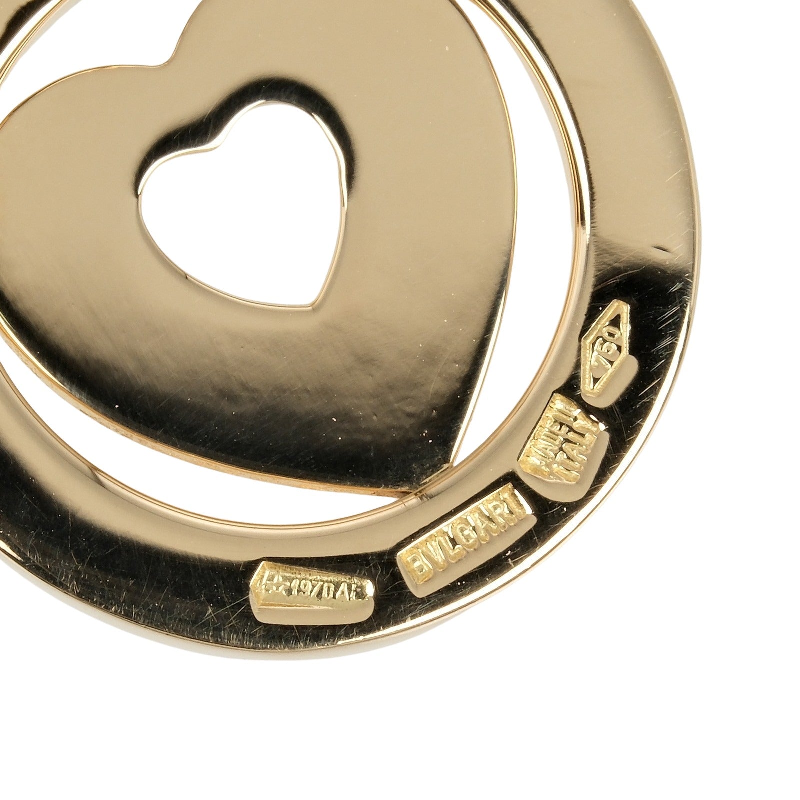 Bvlgari K18 Yellow Gold Tondo Heart Pendant