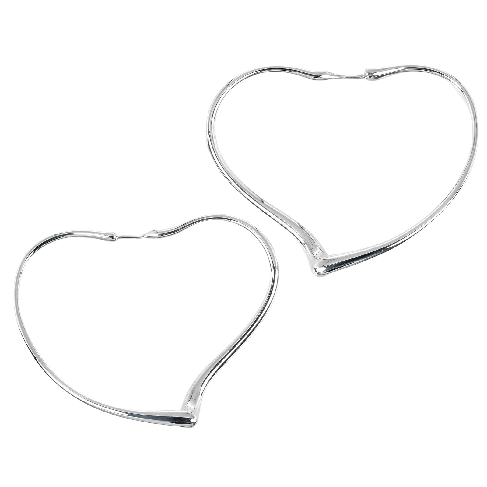 Tiffany Open Heart Medium Hoop Earrings Silver 925