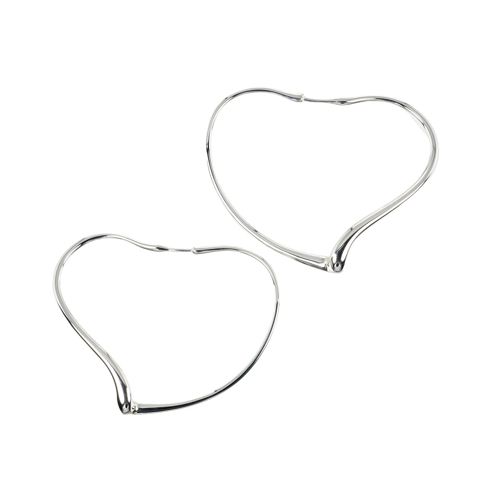 Tiffany Open Heart Medium Hoop Earrings Silver 925