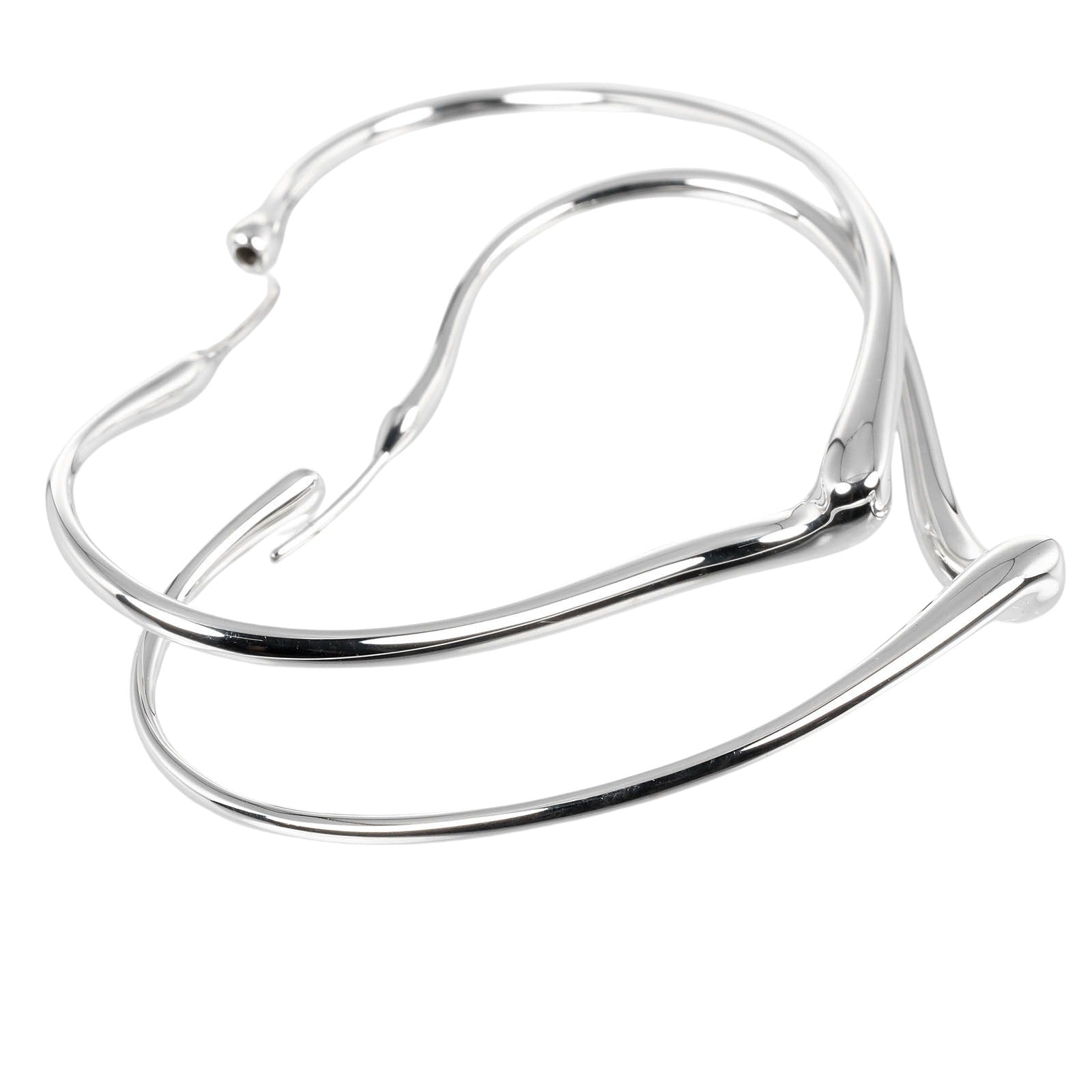 Tiffany Open Heart Medium Hoop Earrings Silver 925