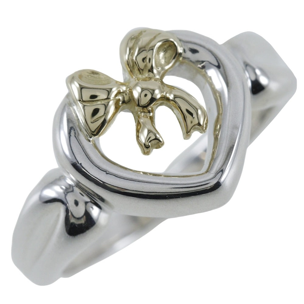 Tiffany Heart Ribbon Ring Silver 925 K18 Gold