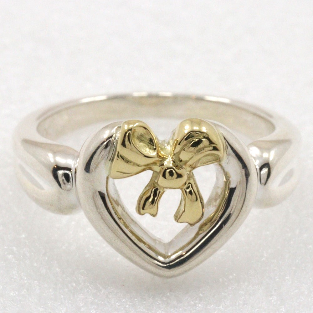 Tiffany Heart Ribbon Ring Silver 925 K18 Gold