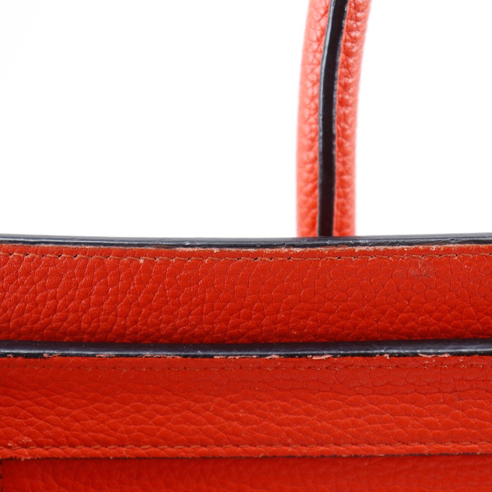 Celine Luggage Micro Handbag Calfskin Red