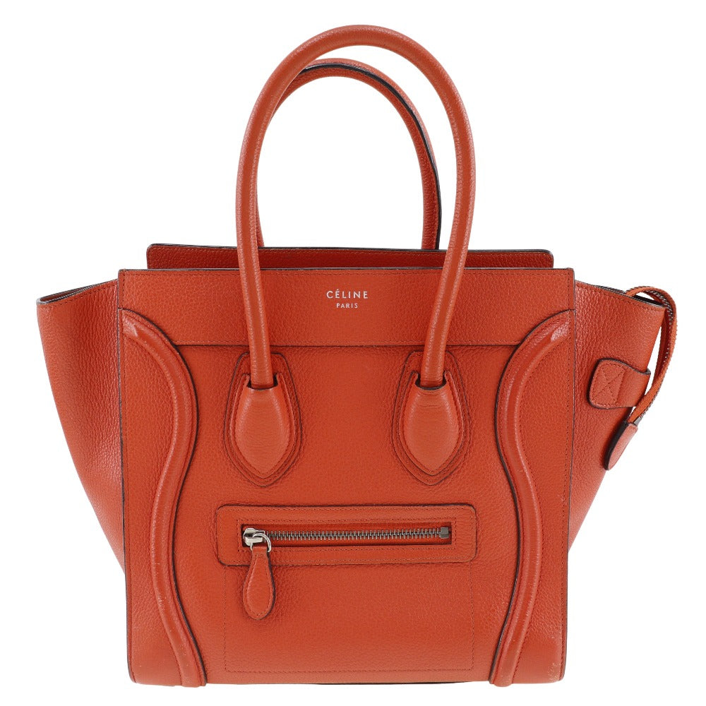 Celine Luggage Micro Handbag Calfskin Red