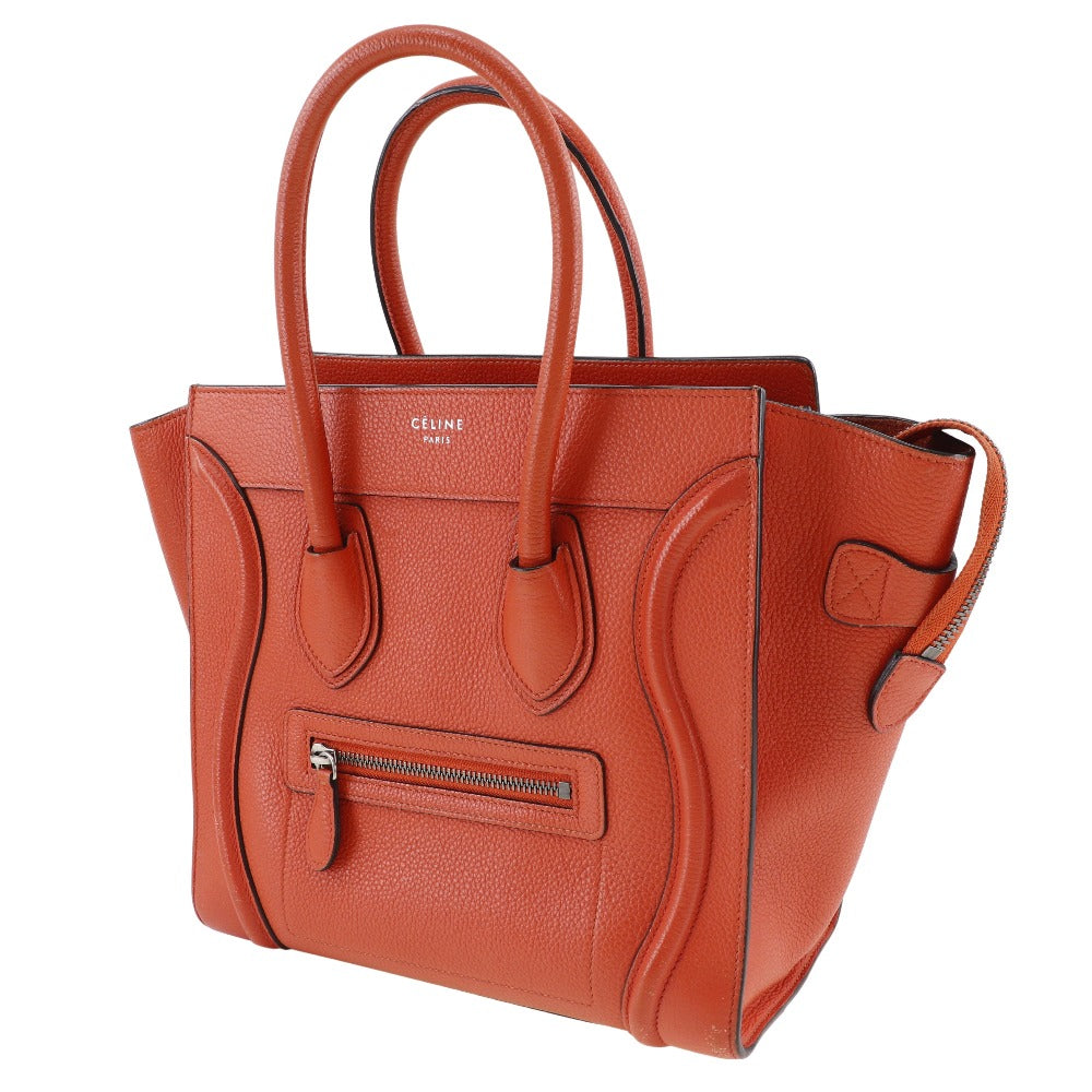 Celine Luggage Micro Handbag Calfskin Red