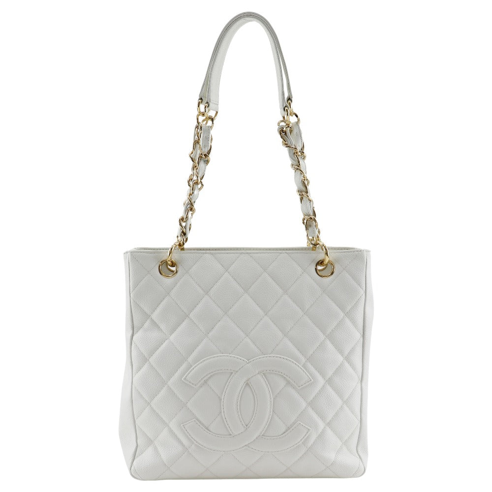 Chanel Caviar Skin Chain Tote Shoulder Bag