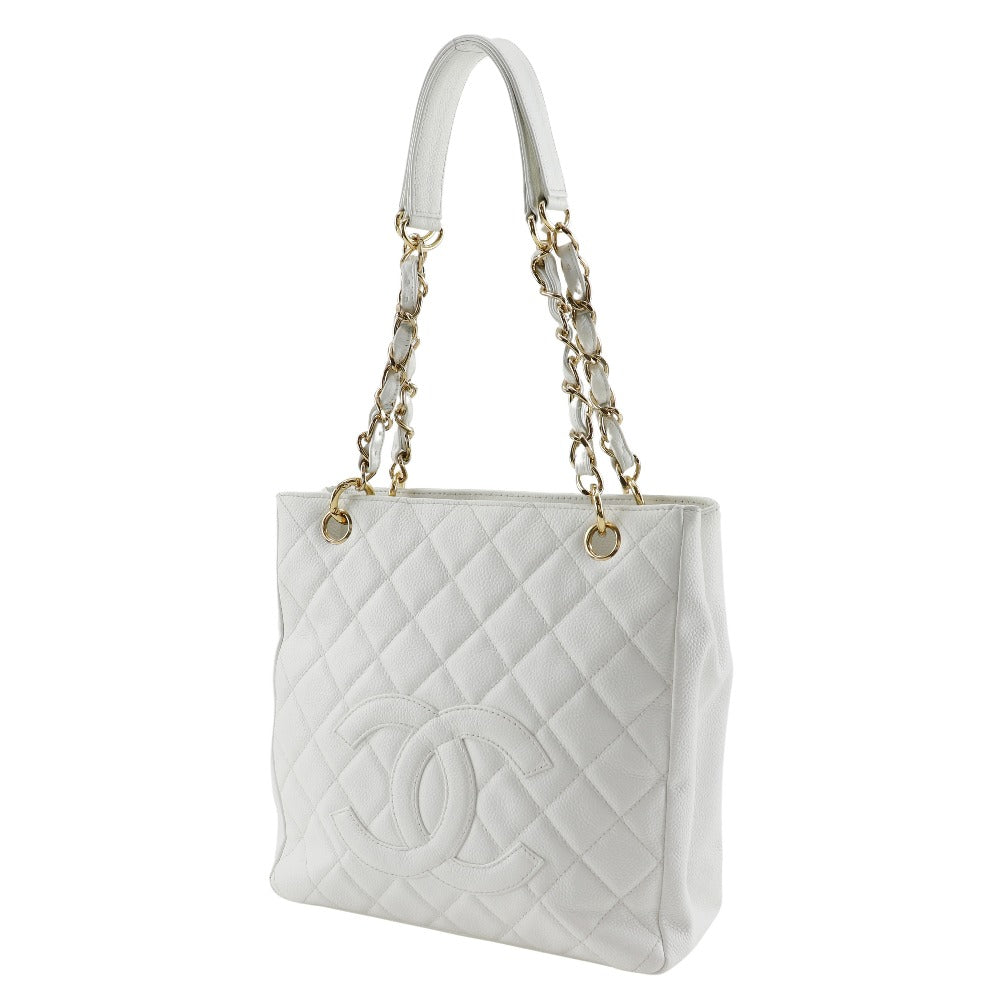 Chanel Caviar Skin Chain Tote Shoulder Bag