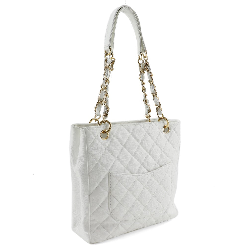 Chanel Caviar Skin Chain Tote Shoulder Bag