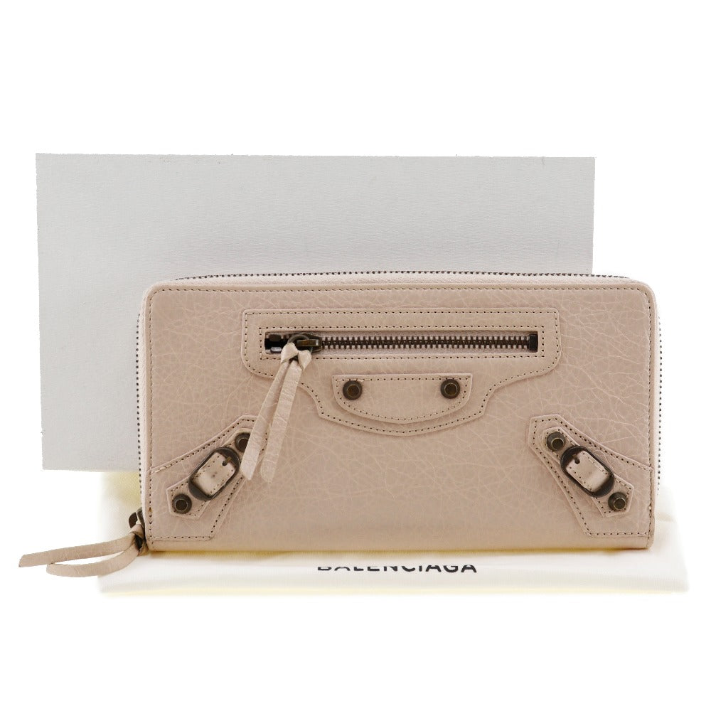 Balenciaga Classic Continental Wallet Beige Pink