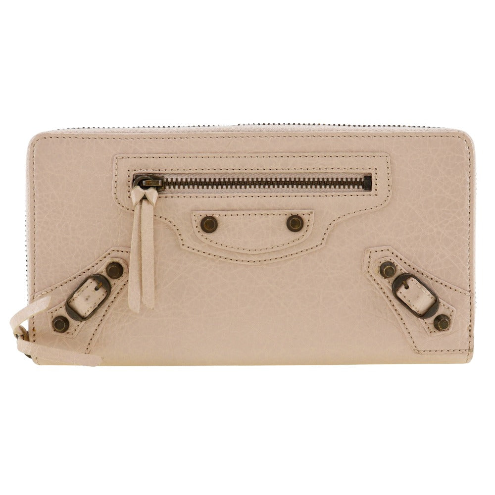 Balenciaga Classic Continental Wallet Beige Pink