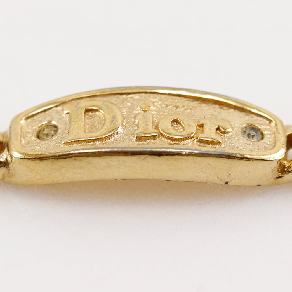 Dior Gold Plated Logo Plate Bracelet