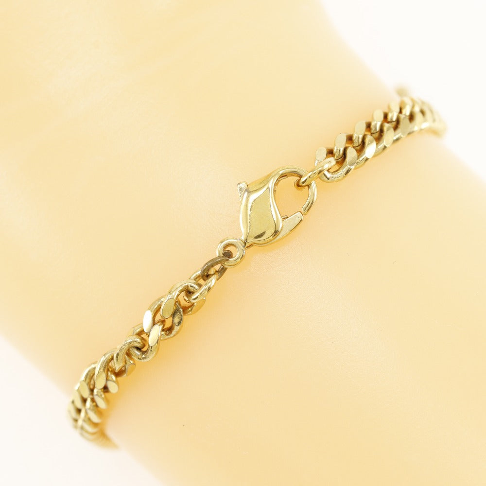 Dior Gold Plated Logo Plate Bracelet