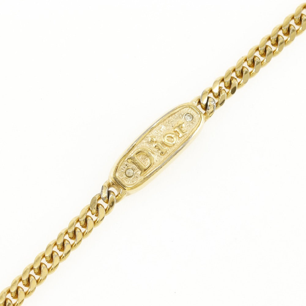 Dior Gold Plated Logo Plate Bracelet